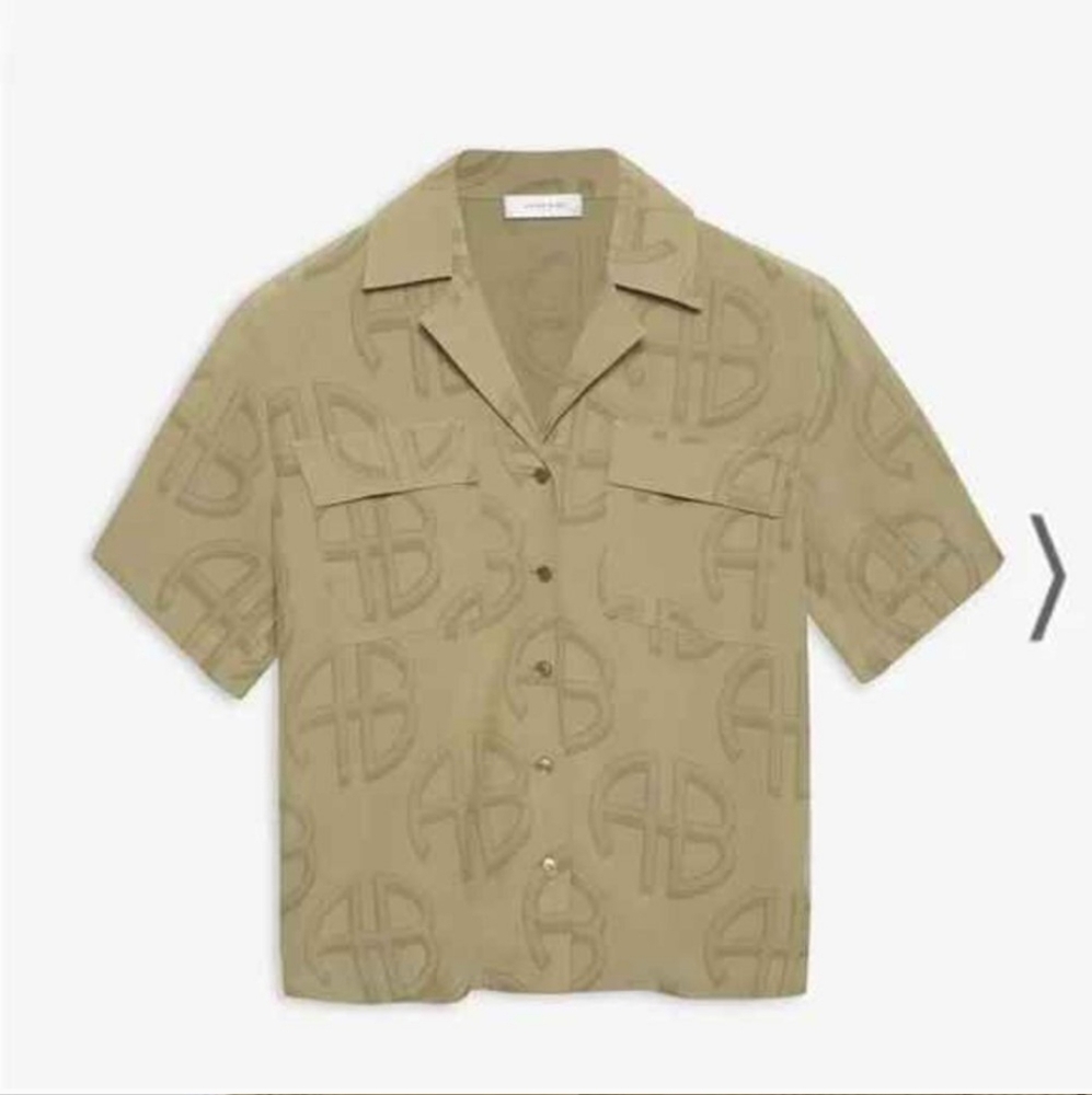 Anine Bing Beige Patterned Casual Shirt